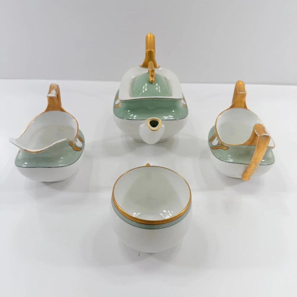 ANTIQUE P&P Limoges France & Bavaria Germany‎ Mismatch ART DECO TEA SET, Teapot